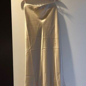 Quince Washable Silk Midi Skirt in Champagne - NWT